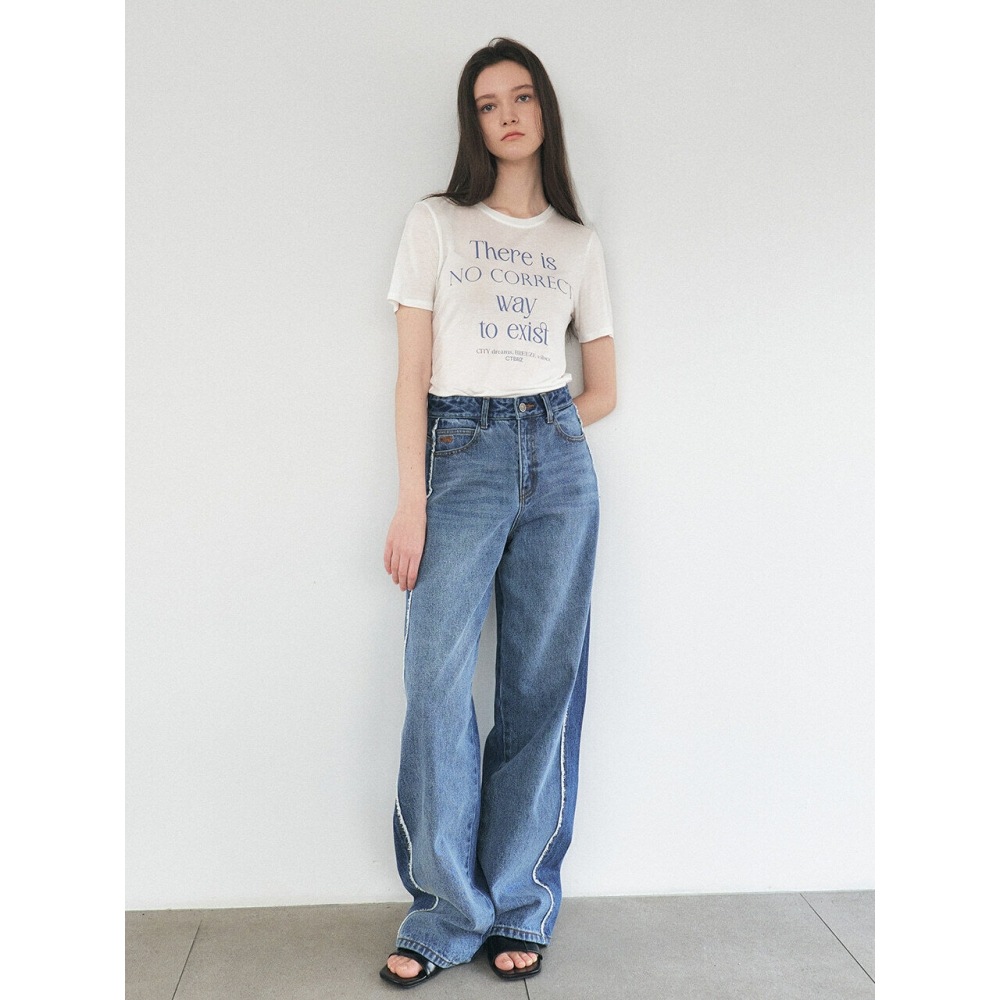 CITYBREEZE テンセルレタリングショートスリーブ T シャツホワイト