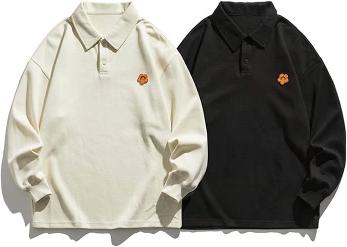 プルオーバー 男性用 ポロシャツ パーカー ソフト 伸縮性 折り襟 保温性 吸汗 丈長め カジュアル ハンサム 長袖 ファッション トップス 体型パカー シンプル ボタン付き アウトドア 通