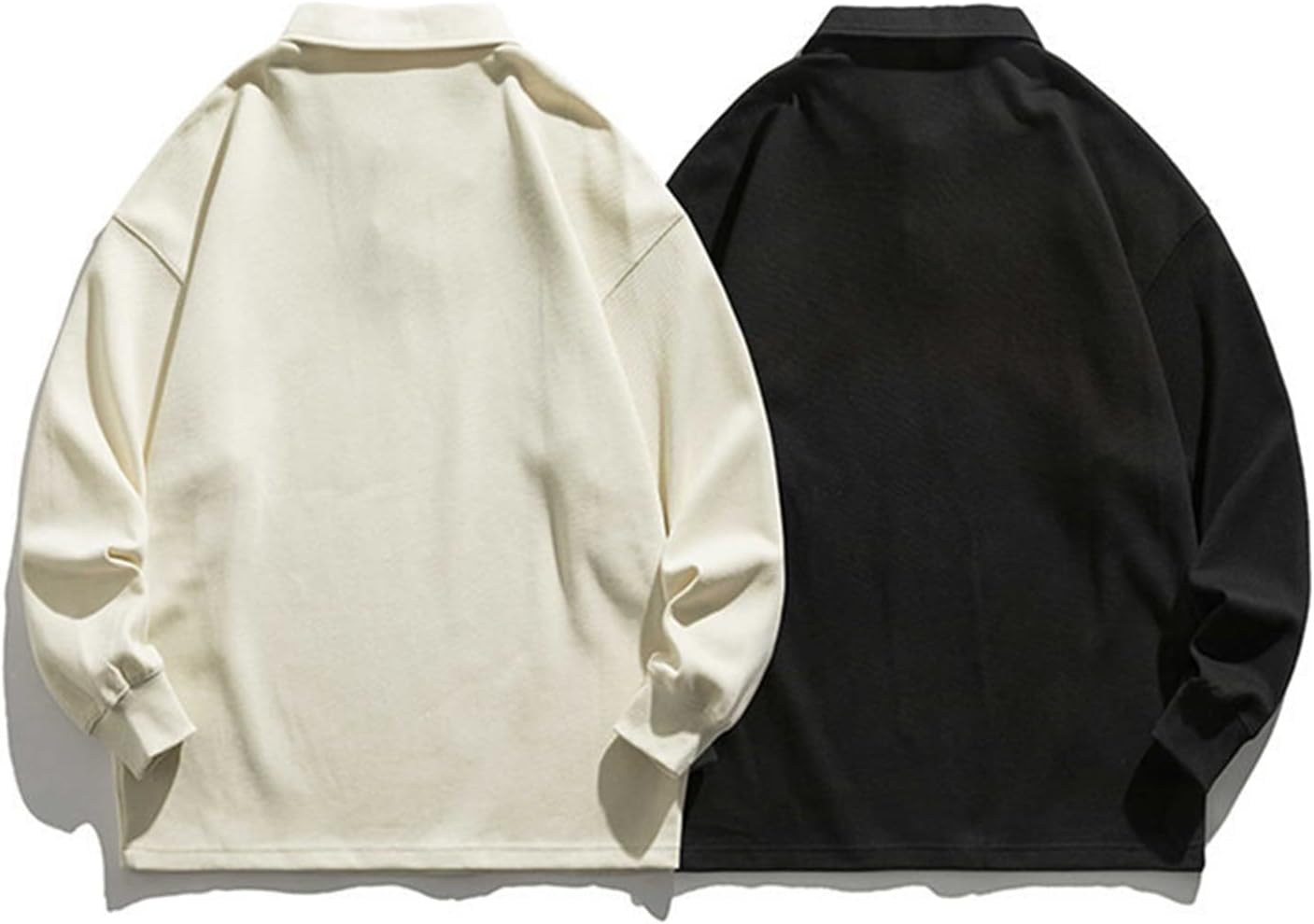 プルオーバー 男性用 ポロシャツ パーカー ソフト 伸縮性 折り襟 保温性 吸汗 丈長め カジュアル ハンサム 長袖 ファッション トップス 体型パカー シンプル ボタン付き アウトドア 通