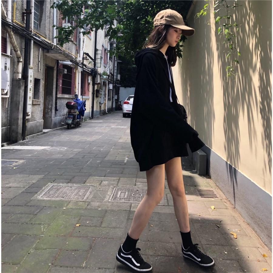 【超お得1つ買うと10個もらえる】急速出荷トップス パーカー トレーナー フーディー 袖あり 長袖 襟なし ノーカラー フード ワイド ポケット スウェット シンプル カジュアル かっこいい レトロ