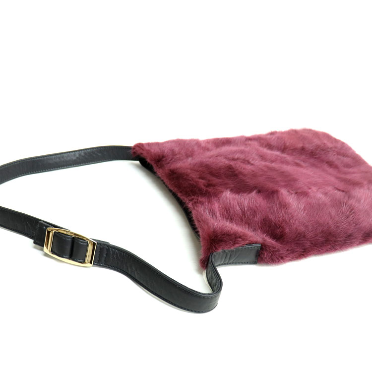 ミンク ファー ショルダーバッグ ワインレッド レディース ギフト プレゼント 送料無料
