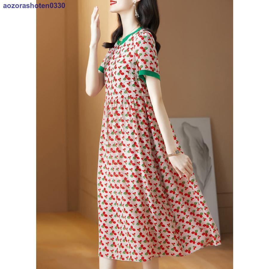 ワンピース 花柄ワンピース ミモレ丈ワンピース ハイウエスト 配色 Aラインワンピース ワンピース 花柄ワンピース ミモレ丈ワンピース ハイウエスト 配色 Aラインワンピース