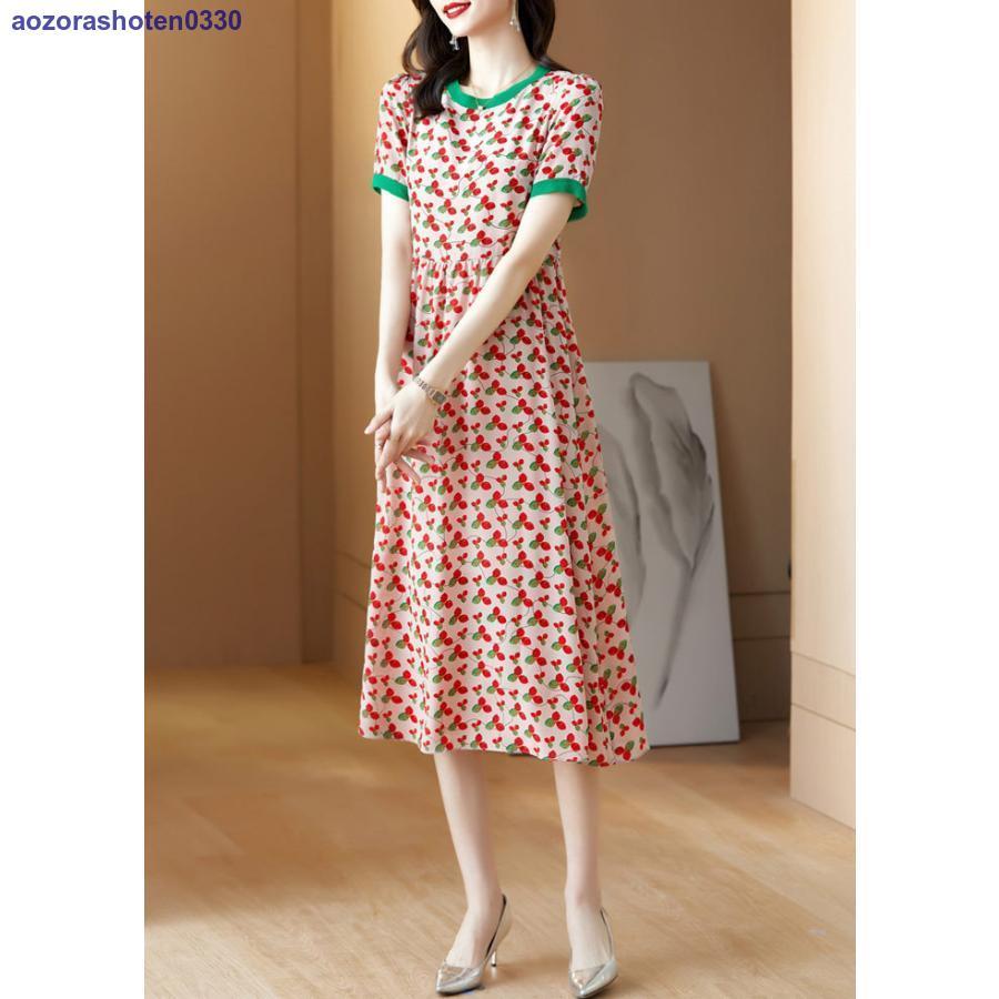 ワンピース 花柄ワンピース ミモレ丈ワンピース ハイウエスト 配色 Aラインワンピース ワンピース 花柄ワンピース ミモレ丈ワンピース ハイウエスト 配色 Aラインワンピース