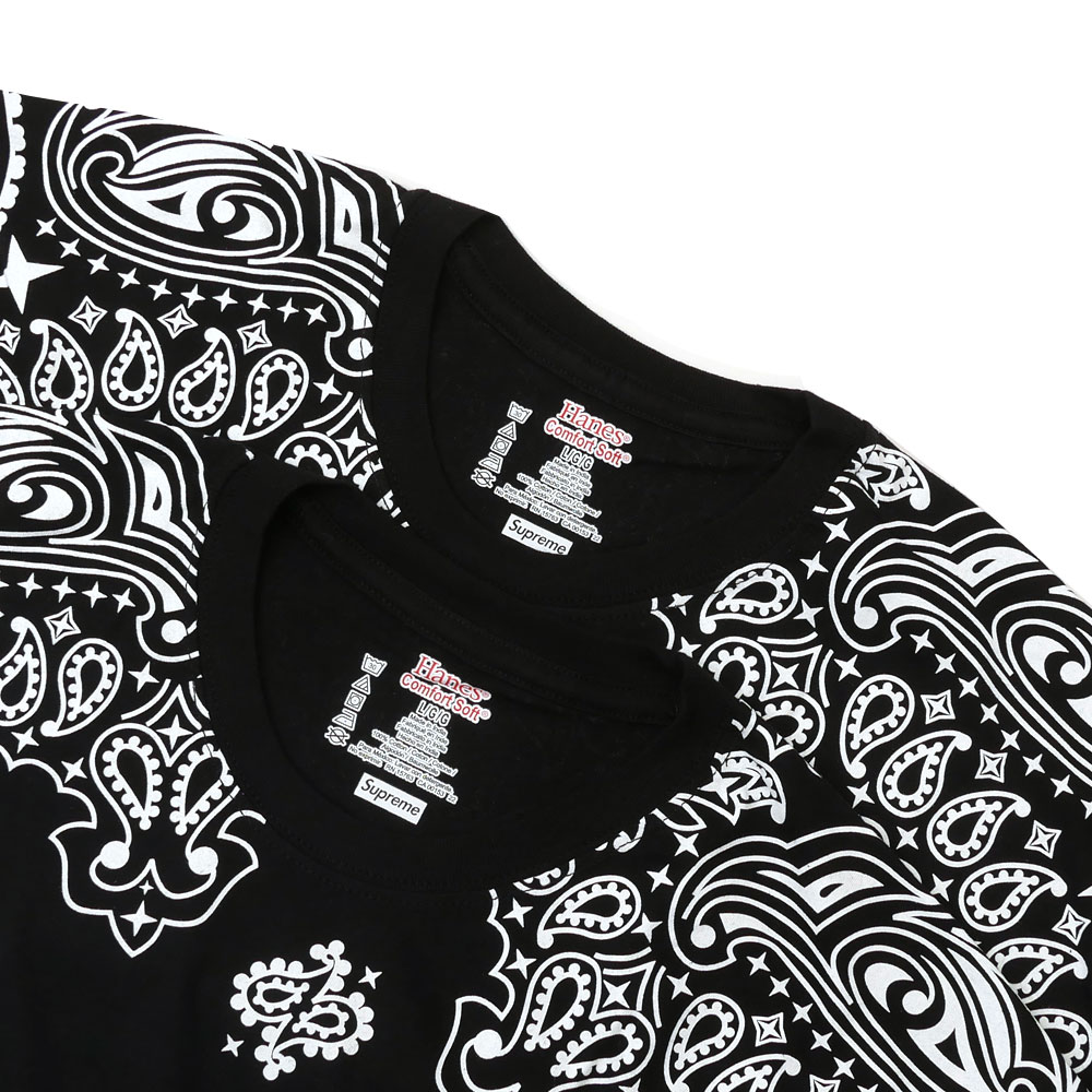 【数量限定特別価格】 シュプリーム SUPREME x ヘインズ Hanes Bandana Tagless Tee 2-pack Tシャツ 2枚セット BLACK 200-009034-051 mdprevattcaulkingandwaterproofing.com
