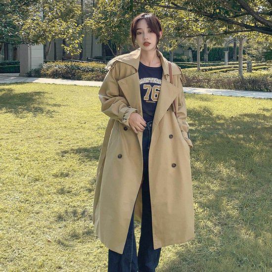 北欧暮らしの道具店 ベージュ トレンチコート ウエストベルト付き
