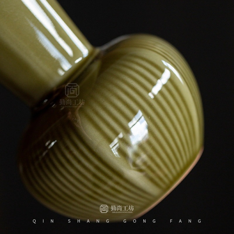 [2枚入]北渓堂耀州窯品月花器家庭用陶器花瓶ドライフラワー茶室卓上装飾置物水培容器