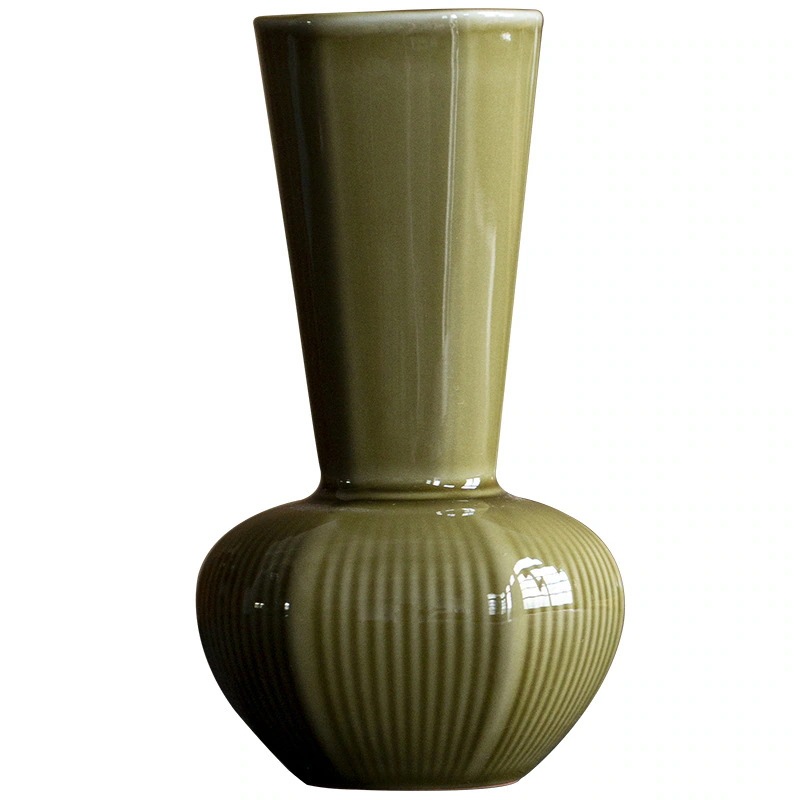 [2枚入]北渓堂耀州窯品月花器家庭用陶器花瓶ドライフラワー茶室卓上装飾置物水培容器