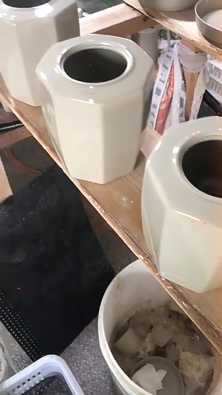 [2枚入]北渓堂耀州窯品月花器家庭用陶器花瓶ドライフラワー茶室卓上装飾置物水培容器