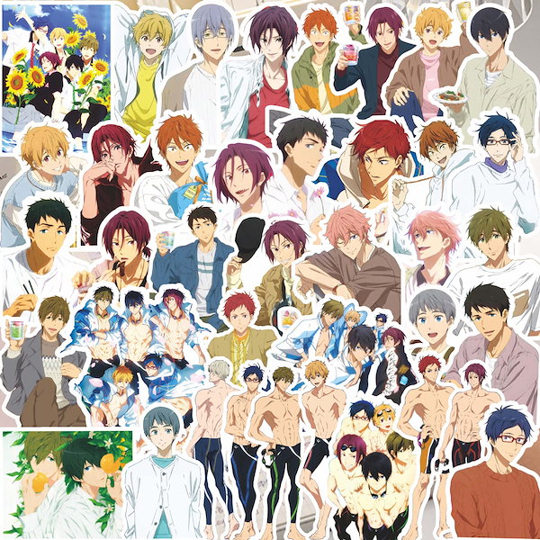 Qoo10] Free! 男子水泳部シール七瀬遥橘真琴