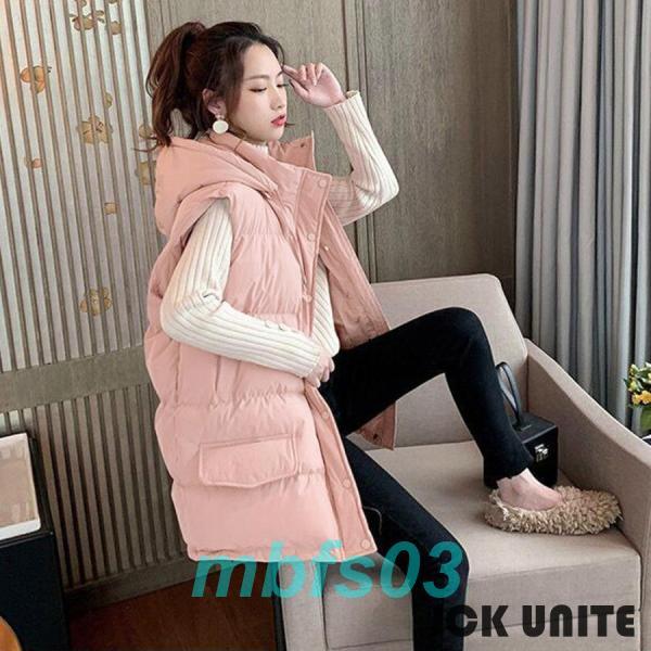 春 秋 冬 ダウン風ベスト レディース 中綿ベスト