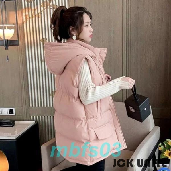 春 秋 冬 ダウン風ベスト レディース 中綿ベスト