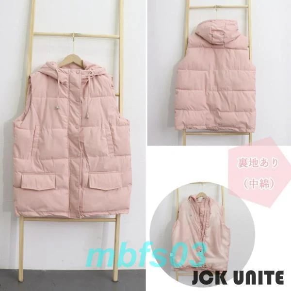 春 秋 冬 ダウン風ベスト レディース 中綿ベスト