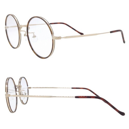 メガネ UA3625 col.GD/BR GD/PK 46mm チタン ラウンド 日本製 2color 1 メガネ UA3625 col.GD/BR GD/PK 46mm チタン ラウンド 日本製 2color 1