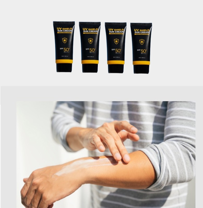 UVシールド メンズ 日焼け止め SPF50+ PA++++, 50ml2個 4個