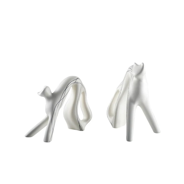 INSスタイル レジン製 猫の置物 手作りアートフィギュア リビングルーム/デスク用 インテリア雑貨 和モダン風デコレーション