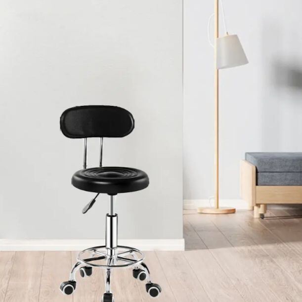 ローリングチェア 椅子 回転 キャスター おしゃれ オフィスチェア ワークチェア 疲れない テレワーク モダン シンプル クッション 背もたれ ブラック 防水 革 仕事