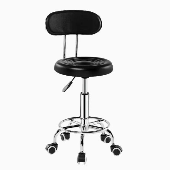 ローリングチェア 椅子 回転 キャスター おしゃれ オフィスチェア ワークチェア 疲れない テレワーク モダン シンプル クッション 背もたれ ブラック 防水 革 仕事