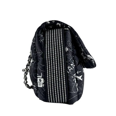 シャネル CHANEL ショルダーバッグ エアライン ナイロン ブラック/ホワイト レディース z10564