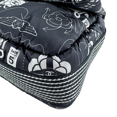 シャネル CHANEL ショルダーバッグ エアライン ナイロン ブラック/ホワイト レディース z10564