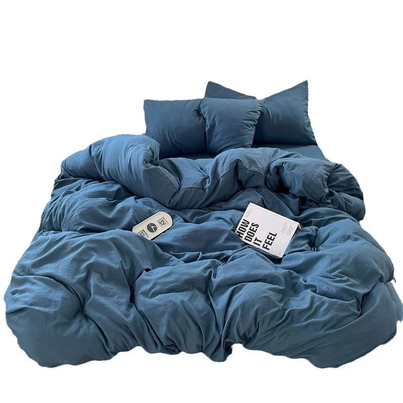 【急速出荷!】今の流行インスタイルスーパーソフト無地ウォッシュコットンベッド4点セットセット学生寮3点セットベッドシーツキルトカバー寝具 【急速出荷!】今の流行インスタイルスーパーソフト無地ウォッシュコットンベッド4点セットセット学生寮3点セットベッドシーツキルトカバー寝具