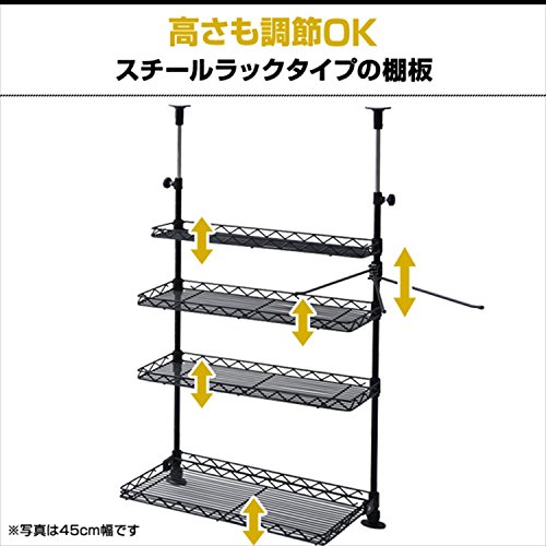 色：ホワイト サイズ：幅60 山善 突っ張りキッチンラック 幅60*奥行21.5*高さ72-115c