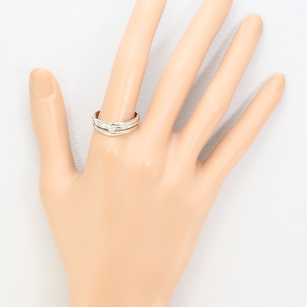 PT900 プラチナ リング 指輪 19号 ダイヤ 0.10 総重量約5.0g ジュエリー 中古 PT900 プラチナ リング 指輪 19号 ダイヤ 0.10 総重量約5.0g ジュエリー 中古