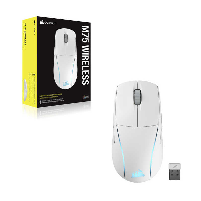 コルセア　CORSAIR　M75 WL-WHT-RGB ［無線(ワイヤレス) /6ボタン /Bluetooth・USB］　CH931D011AP