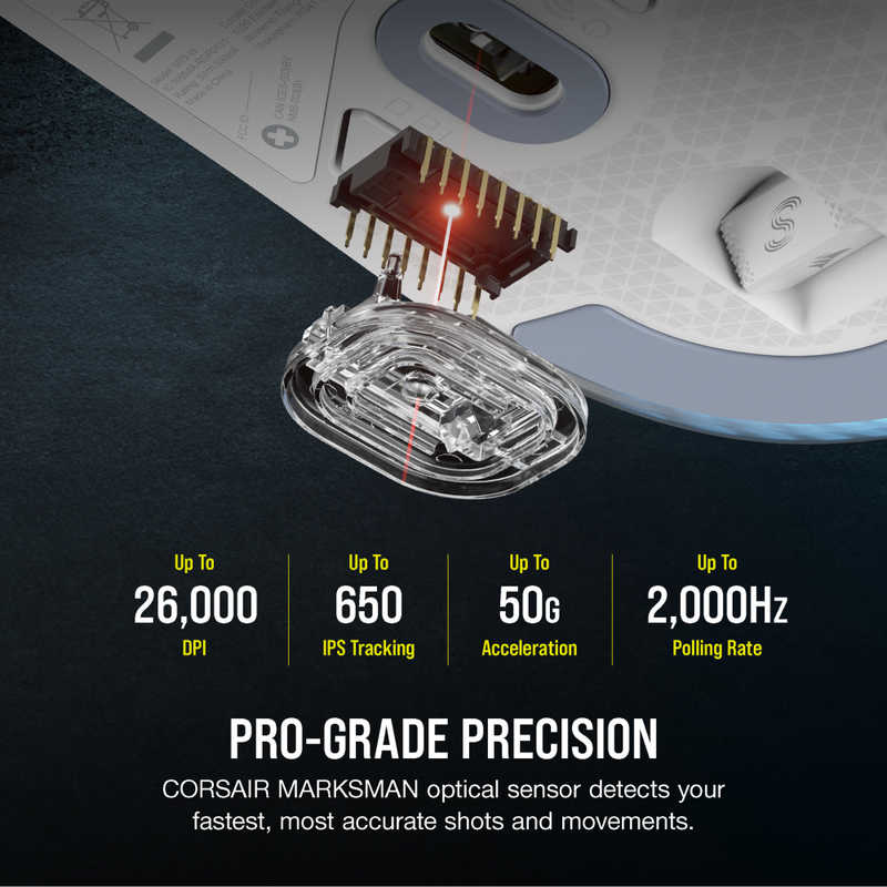 コルセア　CORSAIR　M75 WL-WHT-RGB ［無線(ワイヤレス) /6ボタン /Bluetooth・USB］　CH931D011AP