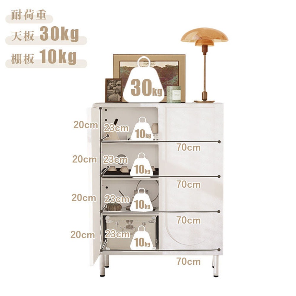120cmx98cmx34cm 玄関収納 靴箱 靴収納 棚付き キャビネット 大容量 モダン クリームカラー 軽ラグジュアリーデザイン サイドボード 壁付け リビングボード yjda-shelf-00
