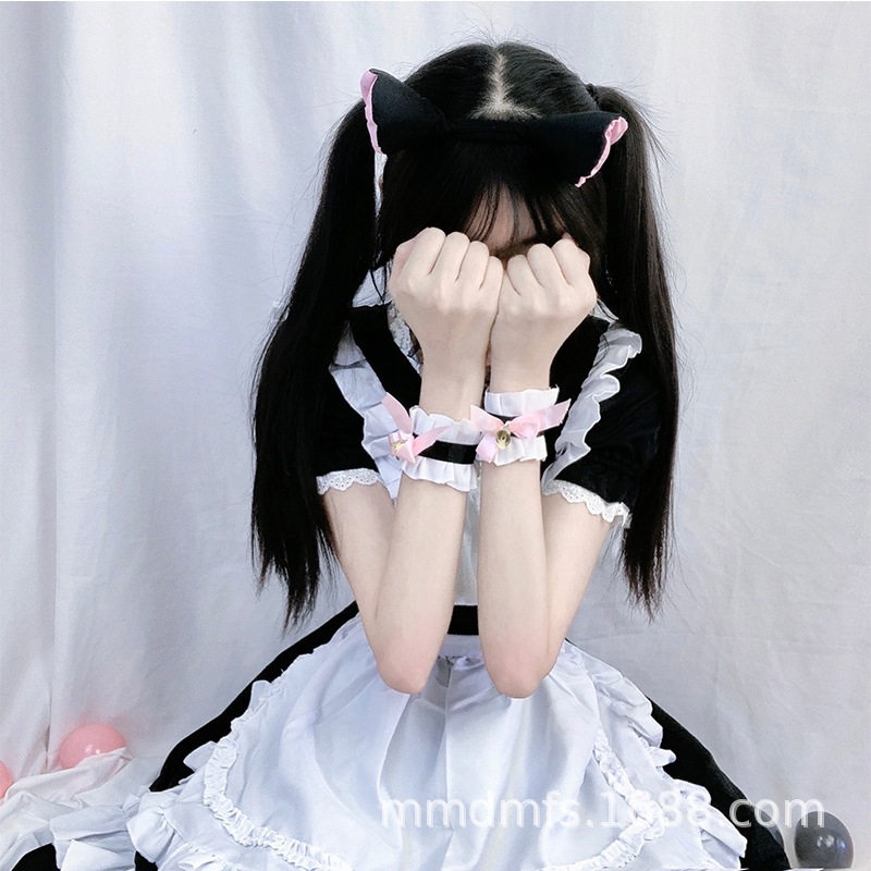 白黒メイド服可愛いロリータドレスカフェメイド制服レディースボスドレス