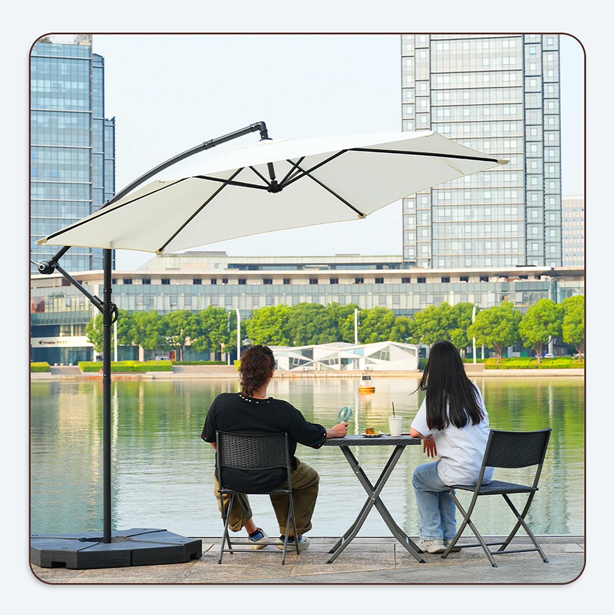 【国内発送Ｍ】1868【ベージュ】パラソル単体 直径300cm 30+UPF紫外線対策 角度調整 パラソルセット ベース パラソル ガーデンパラソル