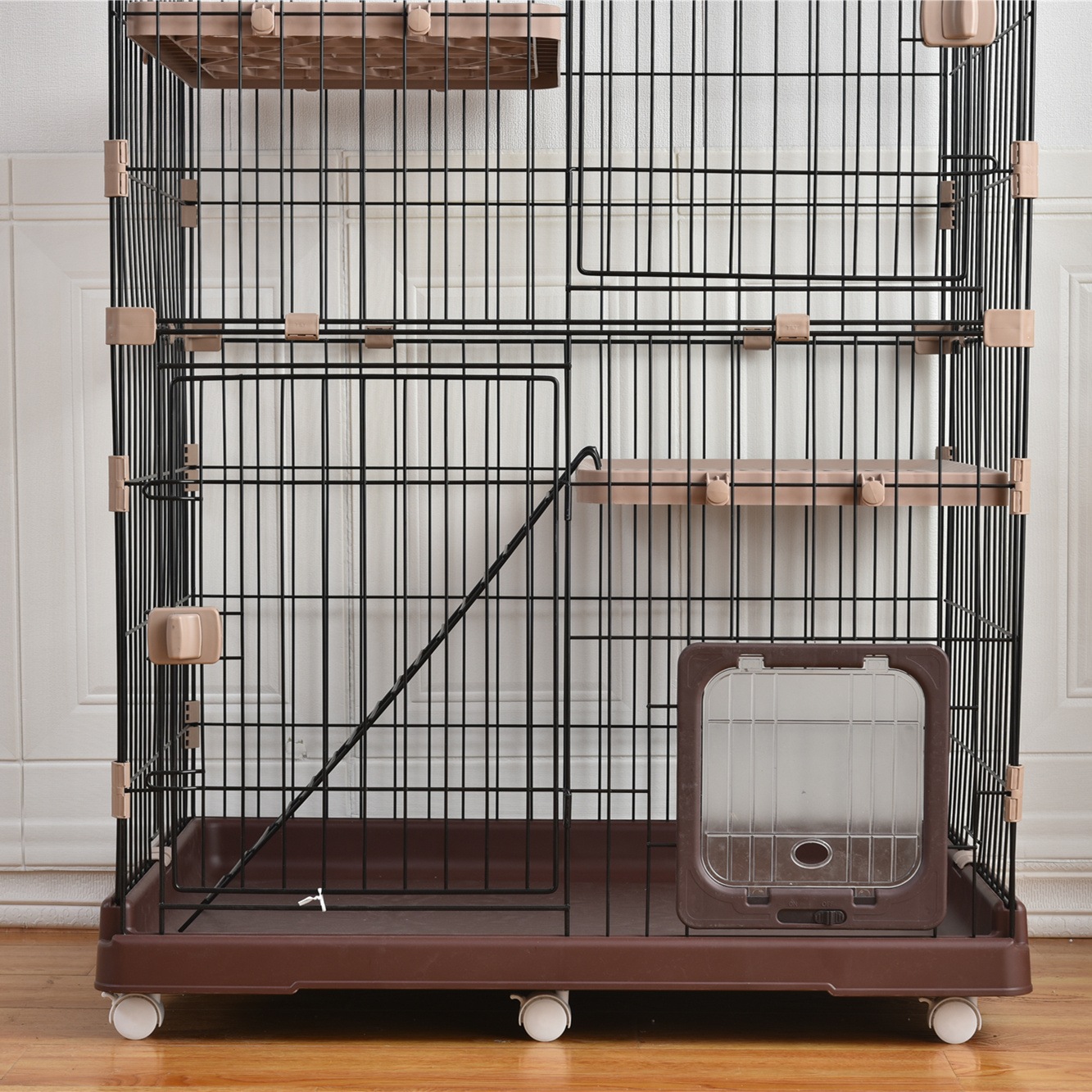 猫 ケージ キャットハウス 留守番保護 脱走防止 おしゃれ (3段