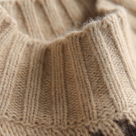 ボーダー柄セーター ブラウン トップス ニットソー セーター スリム 細身 ストレート スマート