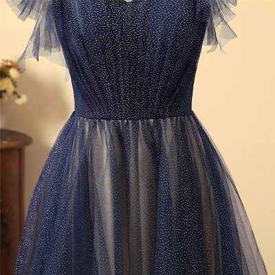 超特価在庫 青 パーティードレス ソフトチュール 演 : レディース服 低価最新作