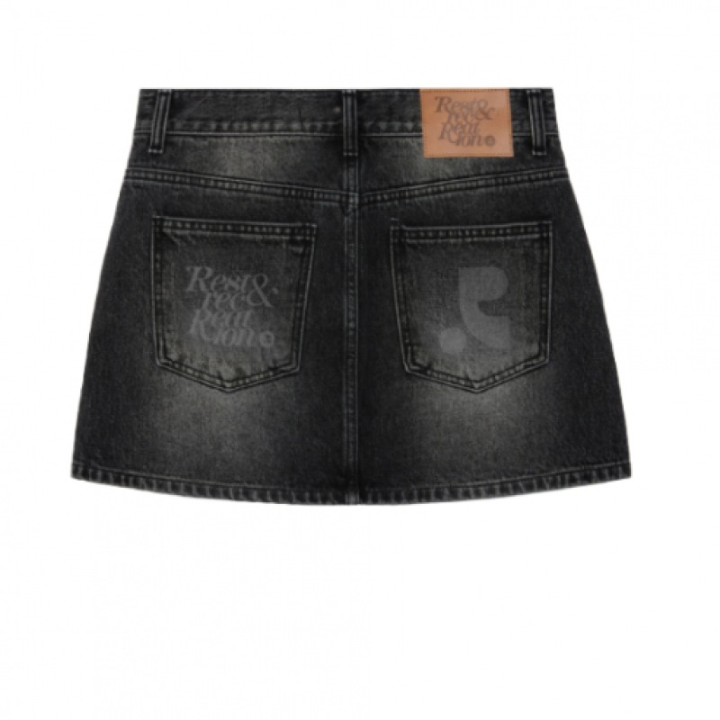 レスト&レクリエーションデニムミニスカート_ブラック レスト&レクリエーションデニムミニスカート_ブラック