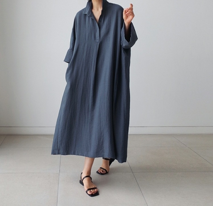 レディース ワンピース プルオーバー シャツワンピ ロング 長袖 襟付き ポロカラー ワイド 裾ワイド タック ふっくら リネン コットン 大人可愛い シンプル 上品 爽やか 涼しげ 無地 春 夏 海 レディース ワンピース プルオーバー シャツワンピ ロング 長袖 襟付き ポロカラー ワイド 裾ワイド タック ふっくら リネン コットン 大人可愛い シンプル 上品 爽やか 涼しげ 無地 春 夏 海