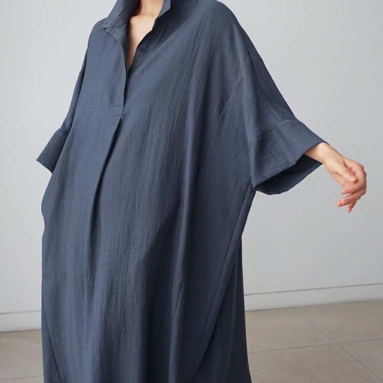 レディース ワンピース プルオーバー シャツワンピ ロング 長袖 襟付き ポロカラー ワイド 裾ワイド タック ふっくら リネン コットン 大人可愛い シンプル 上品 爽やか 涼しげ 無地 春 夏 海 レディース ワンピース プルオーバー シャツワンピ ロング 長袖 襟付き ポロカラー ワイド 裾ワイド タック ふっくら リネン コットン 大人可愛い シンプル 上品 爽やか 涼しげ 無地 春 夏 海