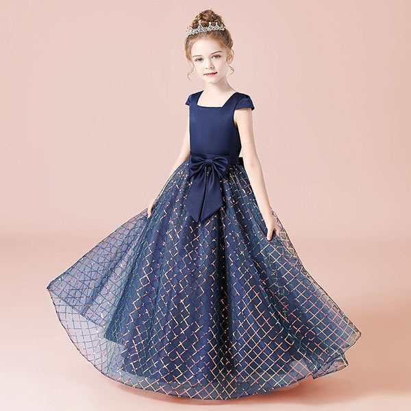 【新品】キッズドレス 子供ドレス ピアノ 発表会 フラワーガール ラウンドネック ロングドレス ちょこっと袖 プリンセスドレス 袖あり 結婚式 【新品】キッズドレス 子供ドレス ピアノ 発表会 フラワーガール ラウンドネック ロングドレス ちょこっと袖 プリンセスドレス 袖あり 結婚式