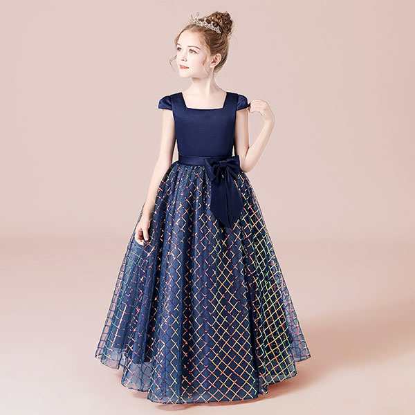 【新品】キッズドレス 子供ドレス ピアノ 発表会 フラワーガール ラウンドネック ロングドレス ちょこっと袖 プリンセスドレス 袖あり 結婚式 【新品】キッズドレス 子供ドレス ピアノ 発表会 フラワーガール ラウンドネック ロングドレス ちょこっと袖 プリンセスドレス 袖あり 結婚式