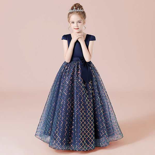 【新品】キッズドレス 子供ドレス ピアノ 発表会 フラワーガール ラウンドネック ロングドレス ちょこっと袖 プリンセスドレス 袖あり 結婚式 【新品】キッズドレス 子供ドレス ピアノ 発表会 フラワーガール ラウンドネック ロングドレス ちょこっと袖 プリンセスドレス 袖あり 結婚式