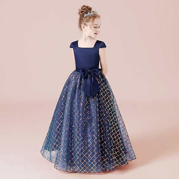 【新品】キッズドレス 子供ドレス ピアノ 発表会 フラワーガール ラウンドネック ロングドレス ちょこっと袖 プリンセスドレス 袖あり 結婚式 【新品】キッズドレス 子供ドレス ピアノ 発表会 フラワーガール ラウンドネック ロングドレス ちょこっと袖 プリンセスドレス 袖あり 結婚式