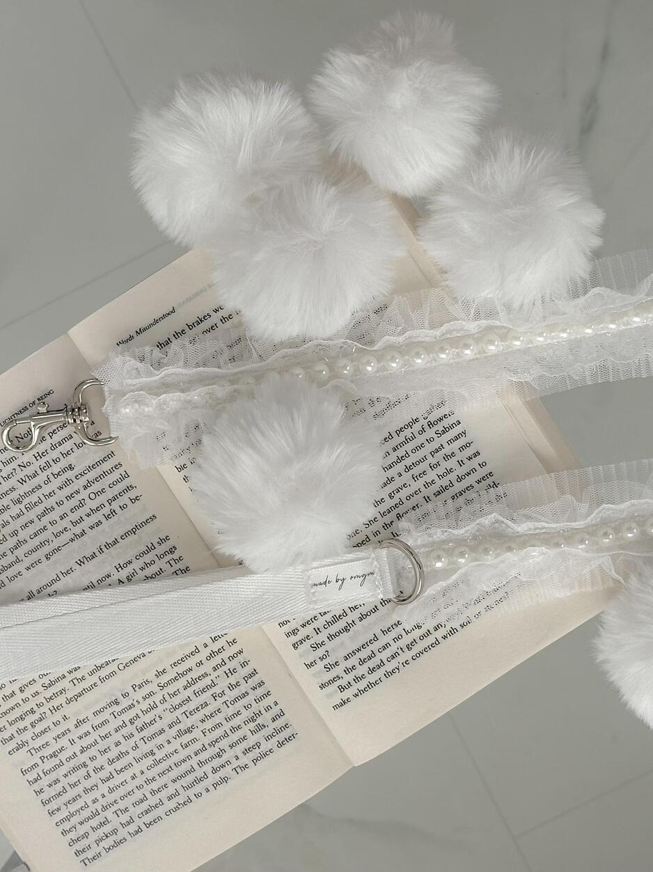 【即納】[OMGM] white pearl leash 120cm リード/ドッグリード/散歩