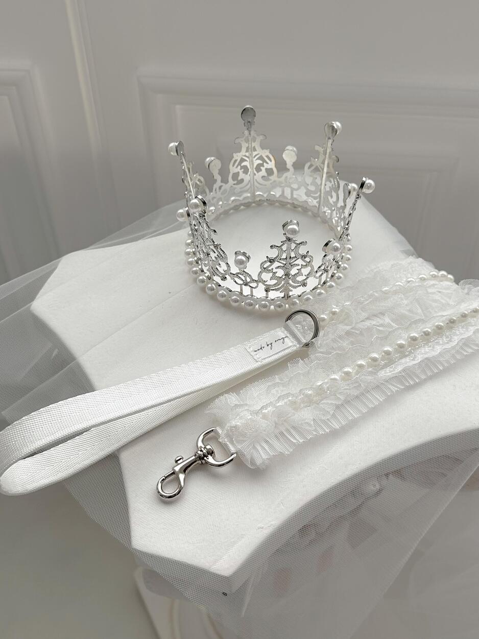 【即納】[OMGM] white pearl leash 120cm リード/ドッグリード/散歩