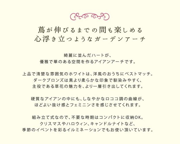 ガーデンアーチ アイアンアーチ バラ 薔薇 蔓性植物 おしゃれ エレガント ブロッサムハート