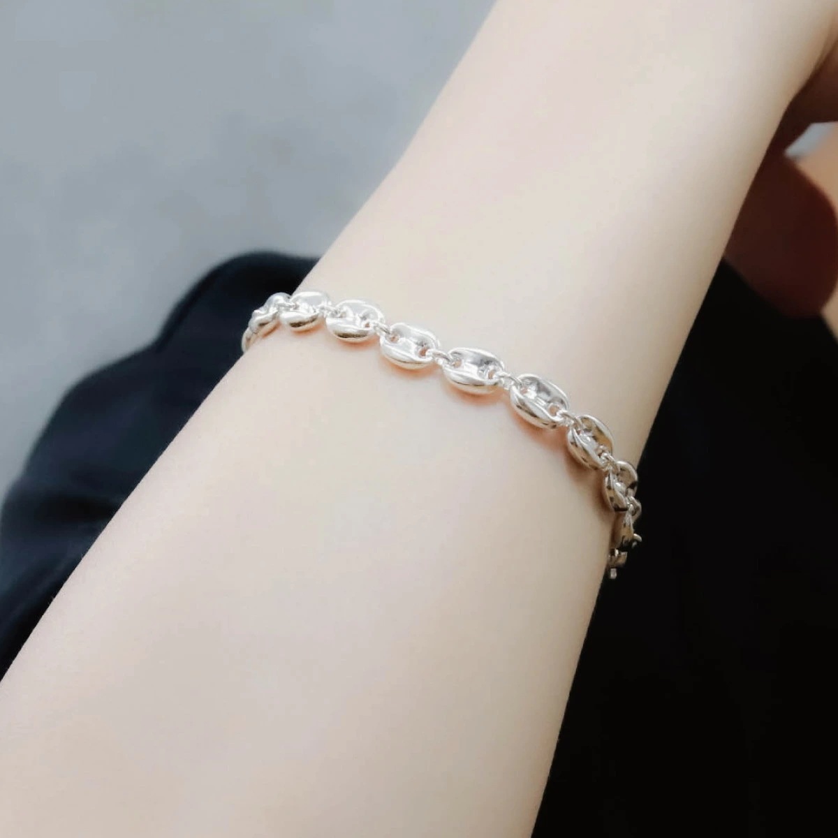 ブレスレット チェーン 20cm シルバー925 メンズ アンカーチェーン 錨鎖 シンプル