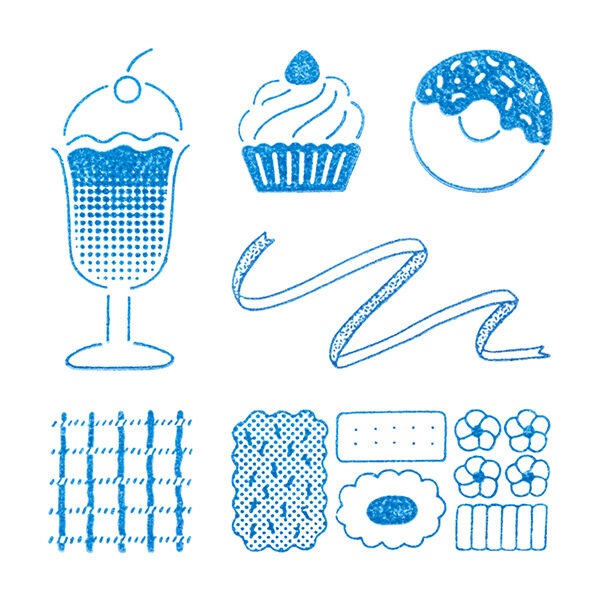 （まとめ買い）透明スタンプ 氷印 6個セット（小/大各3個入） スイーツセット CLSS-004 [x3]