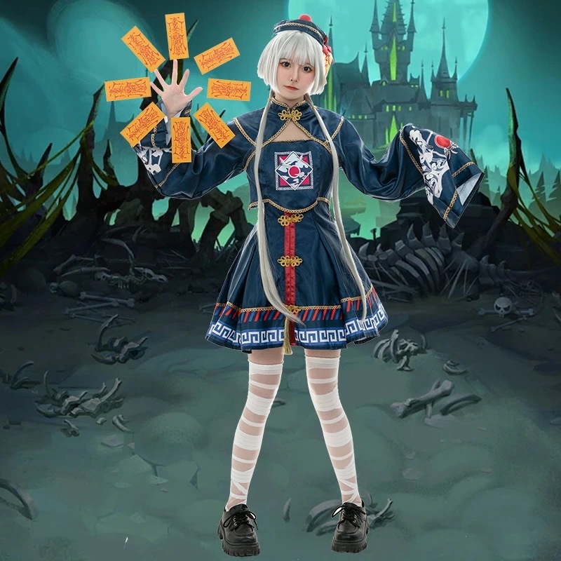 ハロウィン コスプレ ゾンビ 仮装 レディース ワンピース 黒 キョンシー 中華風 僵尸 バンパイア ゾンビ 悪魔 女の子 魔女 大人 変装 魔女 大人 女性 吸血鬼 大人用 チャイナ服 チャイナ