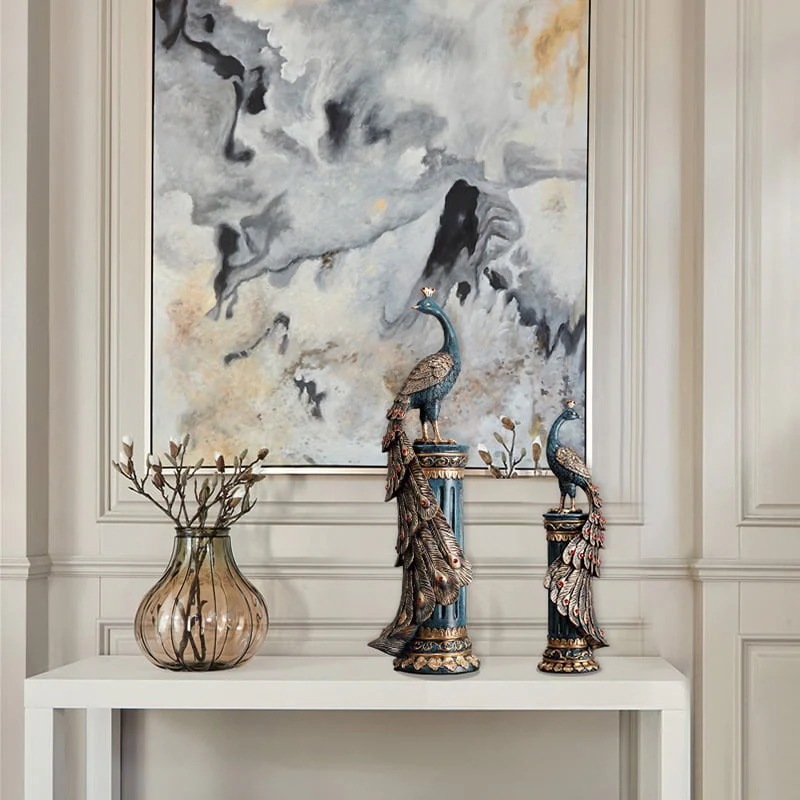 マクジャクの置物バーキャビネットワインラック玄関の装飾品 マクジャクの置物バーキャビネットワインラック玄関の装飾品