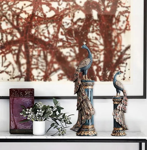 マクジャクの置物バーキャビネットワインラック玄関の装飾品 マクジャクの置物バーキャビネットワインラック玄関の装飾品