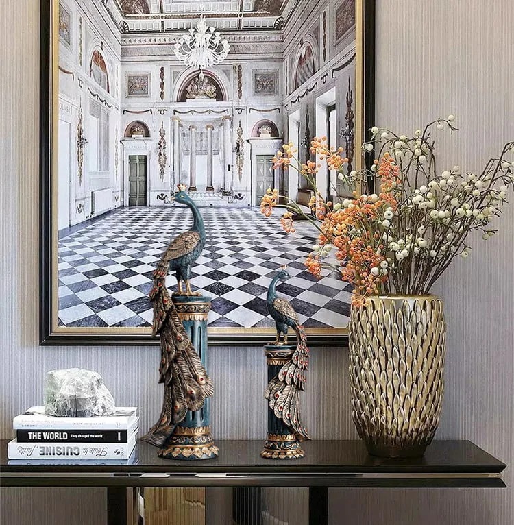 マクジャクの置物バーキャビネットワインラック玄関の装飾品 マクジャクの置物バーキャビネットワインラック玄関の装飾品